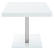 White high gloss and chrome finish rectangular dining table by Coaster additional picture 2