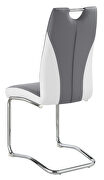 Gray and white leatherette upholstery side chairs with s-frame (set of 4) by Coaster additional picture 5