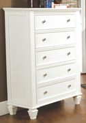 White casual style five-drawer chest additional photo 2 of 1