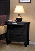 Black three-drawer nightstand with tray additional photo 2 of 1