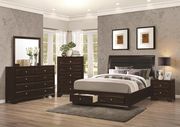 Contemporary bed w/ storage in brown by Coaster additional picture 2
