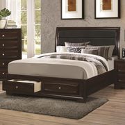Contemporary bed w/ storage in brown by Coaster additional picture 3