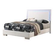 Simple and elegant white full bed with blue LED additional photo 2 of 6