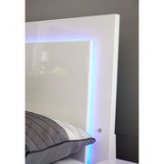 Simple and elegant king white bed with blue LED additional photo 2 of 7