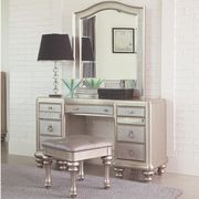 Glam style tufted king bed w/ mirrored accents additional photo 4 of 7