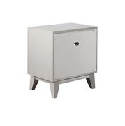 Contemporary two-drawer silver glam nightstand by Coaster additional picture 2