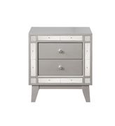 Contemporary two-drawer silver glam nightstand by Coaster additional picture 6