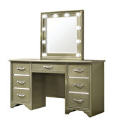 Champagne finish 7-drawer vanity desk with lighting mirror by Coaster additional picture 2