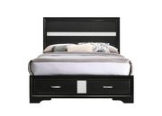 Contemporary black glam style full bed additional photo 5 of 5