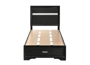 Contemporary black glam style twin bed by Coaster additional picture 7