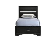 Contemporary black glam style twin bed by Coaster additional picture 8