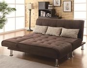 Brown sofa bed w/ chrome legs by Coaster additional picture 2