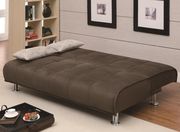 Brown sofa bed w/ chrome legs by Coaster additional picture 3