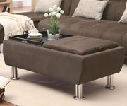 Brown sofa bed w/ chrome legs by Coaster additional picture 4