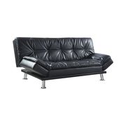 Casual modern sofa bed in black leatherette by Coaster additional picture 2