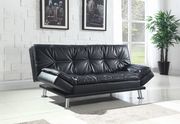 Casual modern sofa bed in black leatherette by Coaster additional picture 3