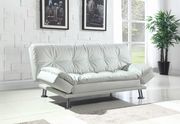 Casual modern sofa bed in white leatherette additional photo 4 of 5