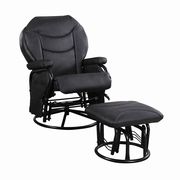 Upholstered casual black swivel glider and ottoman by Coaster additional picture 8