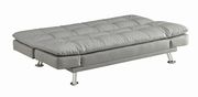 Casual modern sofa bed in gray leatherette by Coaster additional picture 2