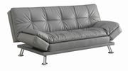 Casual modern sofa bed in gray leatherette additional photo 3 of 8