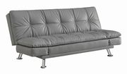 Casual modern sofa bed in gray leatherette additional photo 4 of 8