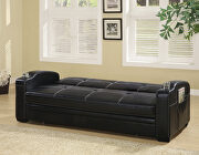 Contemporary sofa bed upholstered in black leatherette by Coaster additional picture 3