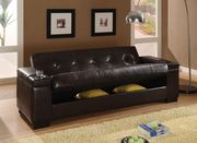 Dark brown bycast convertible sofa bed by Coaster additional picture 2