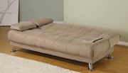 Tan microfiber contemporary sofa bed by Coaster additional picture 2