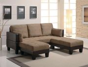 Sand beige / brown sectional sofa bed / ottoman set by Coaster additional picture 2