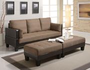 Sand beige / brown sectional sofa bed / ottoman set by Coaster additional picture 3