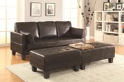 Brown leatherette sectional sofa bed / ottoman set by Coaster additional picture 2