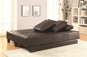 Brown leatherette sectional sofa bed / ottoman set by Coaster additional picture 3