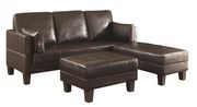 Brown leatherette sectional sofa bed / ottoman set by Coaster additional picture 4