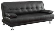 Adjustable black leatherette sofa bed by Coaster additional picture 3