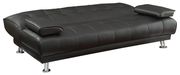 Adjustable black leatherette sofa bed by Coaster additional picture 4