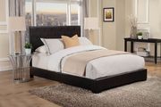 Black vinyl modern slat full bed in casual style additional photo 4 of 3