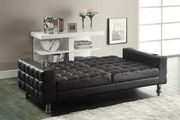 Adjustable quilted seating black sofa bed additional photo 2 of 1