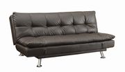 Casual modern sofa bed in brown leatherette additional photo 2 of 5