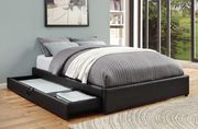 Storage headboardless bed in black vinyl by Coaster additional picture 2
