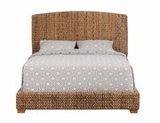 Rustic banana leaf woven brown queen bed additional photo 5 of 4