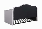 Twin daybed w/ trundle in gray leatherette by Coaster additional picture 2