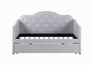 Twin daybed w/ trundle in gray leatherette additional photo 4 of 6
