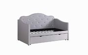Twin daybed w/ trundle in gray leatherette by Coaster additional picture 5