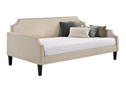 Taupe woven fabric and  chrome nailhead finish daybed by Coaster additional picture 2