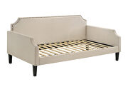 Taupe woven fabric and  chrome nailhead finish daybed by Coaster additional picture 3
