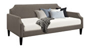 Gray woven fabric and  chrome nailhead finish daybed by Coaster additional picture 2