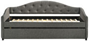 Gray soft  fabric upholstery button-tufted twin daybed w/ trundle by Coaster additional picture 4