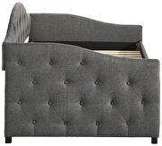 Gray soft  fabric upholstery button-tufted twin daybed w/ trundle by Coaster additional picture 5