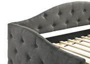 Gray soft  fabric upholstery button-tufted twin daybed w/ trundle by Coaster additional picture 7