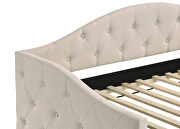 Taupe soft  fabric upholstery button-tufted twin daybed w/ trundle by Coaster additional picture 7